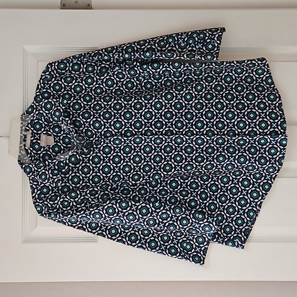 Chico's No-Iron Chic Stretch Blouse. L, 3/4 Sleeve.